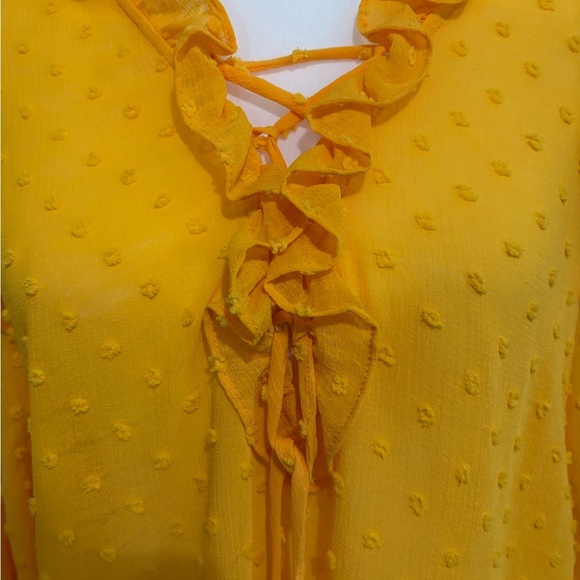Anthropologie Haida Ruffle Peasant Top Yellow. Large - Picture 5 of 10